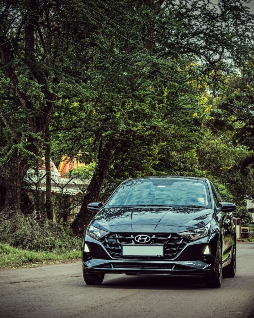 black honda car on road