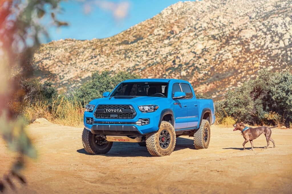 blue suv on brown dirt road during daytime